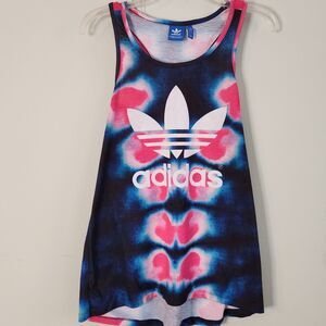 Adidas Tie Dye Tank Top Women's Size S Retro Fitness Y2K Old School Workout Wear